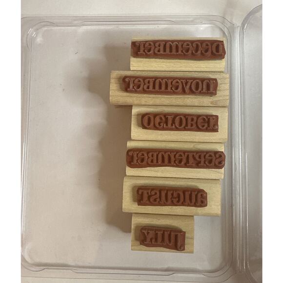 Stampin' Up! FULL CALENDAR Wood Stamp 12 Months on 6 Stamps March April May June - Picture 4 of 4